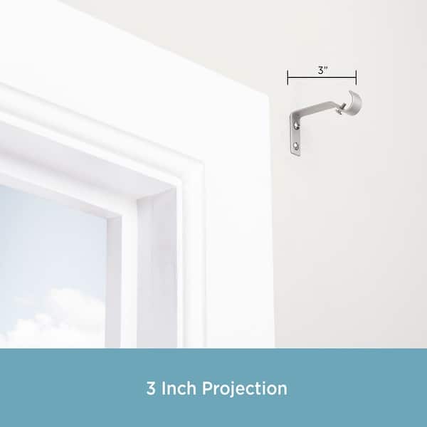 Kenney® 5/8" Curtain Rod Mounting Brackets, Set of 2, Black Bed Bath